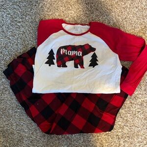 Place Red and Black Buffalo Plaid 'Mama' Women's Pajama Set